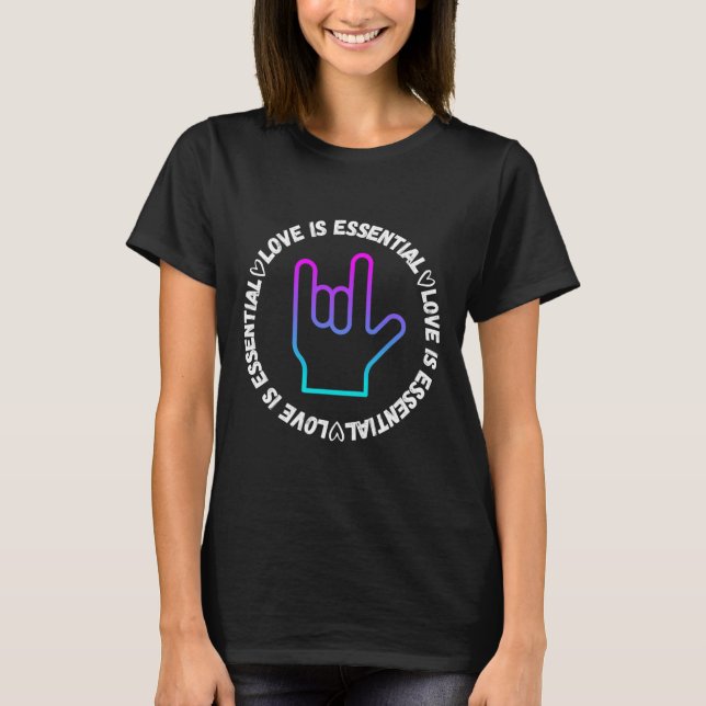 Liebe Schild Behinderung Bewusstsein T-Shirt (Vorderseite)