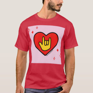 Liebe Schild Rotes Herz T-Shirt