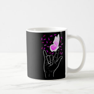 Liebe Schildern Butterfly Brustkrebs Bewusstsein P Kaffeetasse