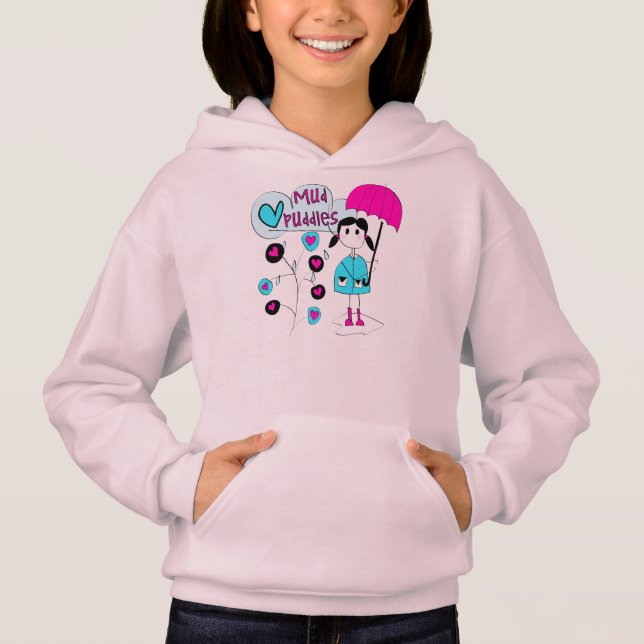 Liebe-Schlamm-Pfützen des Mädchen-I Hoodie (Vorderseite)