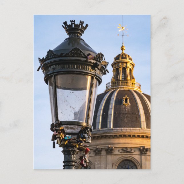 Liebe Schlösser auf der Pariser Kunstschmiede Postkarte (Vorderseite)