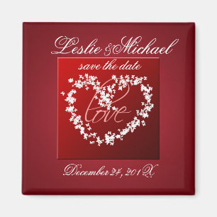 Liebe, Schmetterlingsherz, Save the Date Magnet