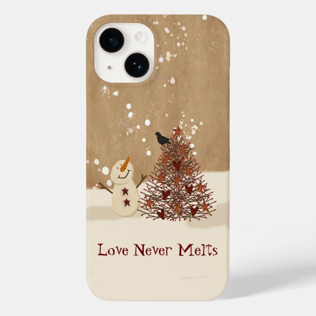 Liebe schmilzt nie Schneemann Case-Mate iPhone Hülle (Rückseite)