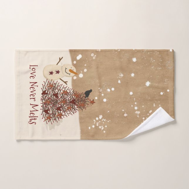 Liebe schmilzt nie Schneemann-Handtuchhandtuch-Set Badhandtuch Set (Handtuch)