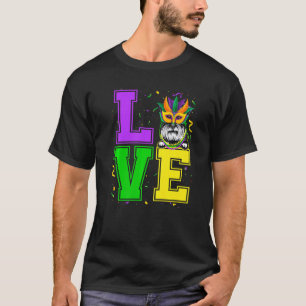 Liebe Schnauzer Dog Mardi Gras Festival Party T-Shirt