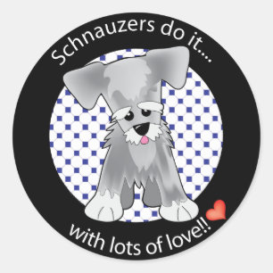 Liebe Schnauzer Runder Aufkleber