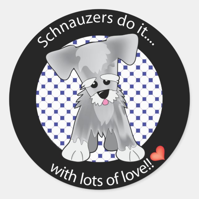 Liebe Schnauzer Runder Aufkleber (Vorderseite)