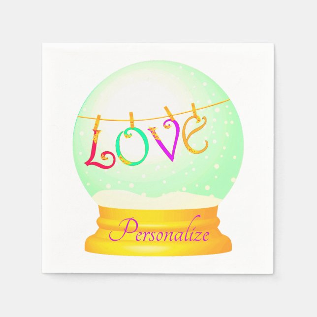 Liebe Schneedecke niedlich boho farbenfroh Serviette (Vorderseite)