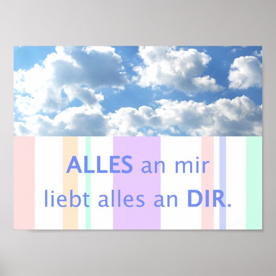 Liebe Schone Spruche Deutscher Spruch Himmel Poster Zazzle At