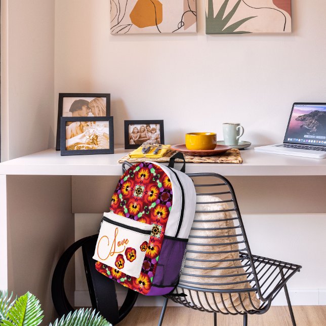 Liebe - Schöne Stiefmütterchen Bedruckter Rucksack (Von Creator hochgeladen)