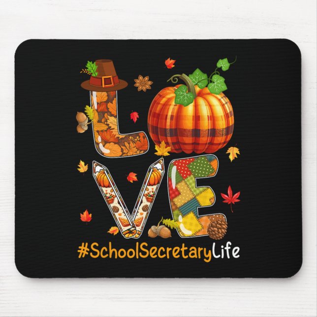 Liebe School Secretary Erntedank Job Team Fall P Mousepad (Vorne)