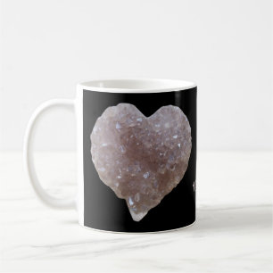 Liebe Schwarz, rosa Amethyst-Kristalle Kaffeetasse