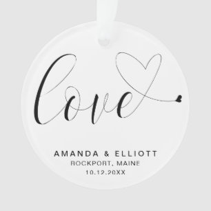 Liebe Schwarz-Weiß-Gastgeschenk Hochzeit Ornament