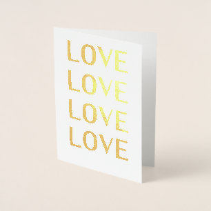 Liebe Schwarz-weiß minimalistische Typografie Folienkarte