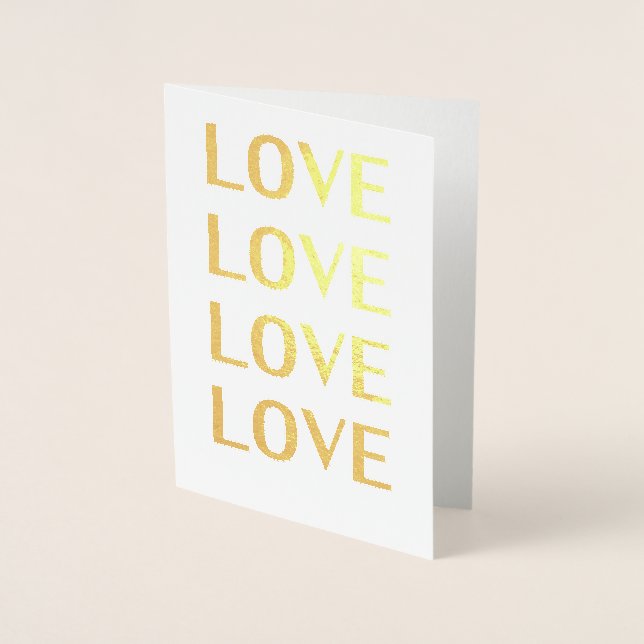 Liebe Schwarz-weiß minimalistische Typografie Folienkarte (Vorderseite)