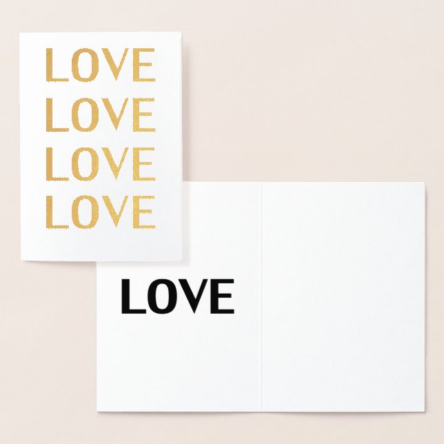 Liebe Schwarz-Weiß-Typografie Moderne Eleganz Folienkarte (Anzeige)