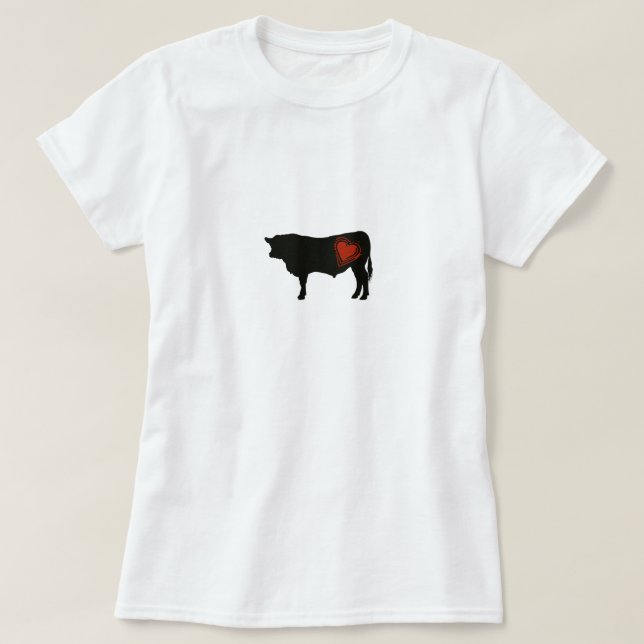 Liebe-schwarzes Angus-Rindfleisch T-Shirt (Design vorne)