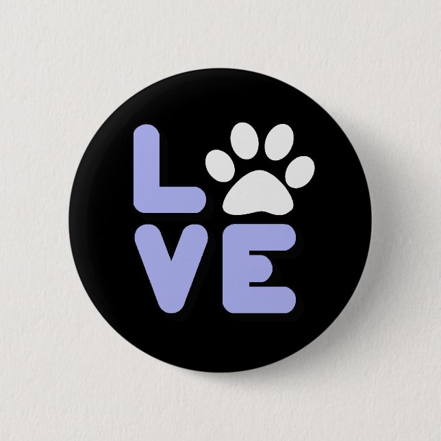 LIEBE - Schwarzes/Blaues Button (Vorderseite)