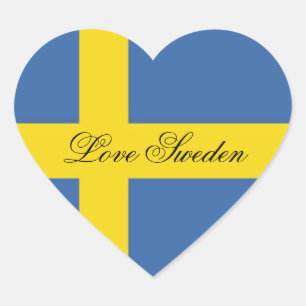 Liebe-Schweden-Schwedische Flagge Herz-Aufkleber