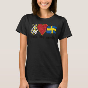 Liebe Schweden stolz schwedische Flagge Schwedisch T-Shirt