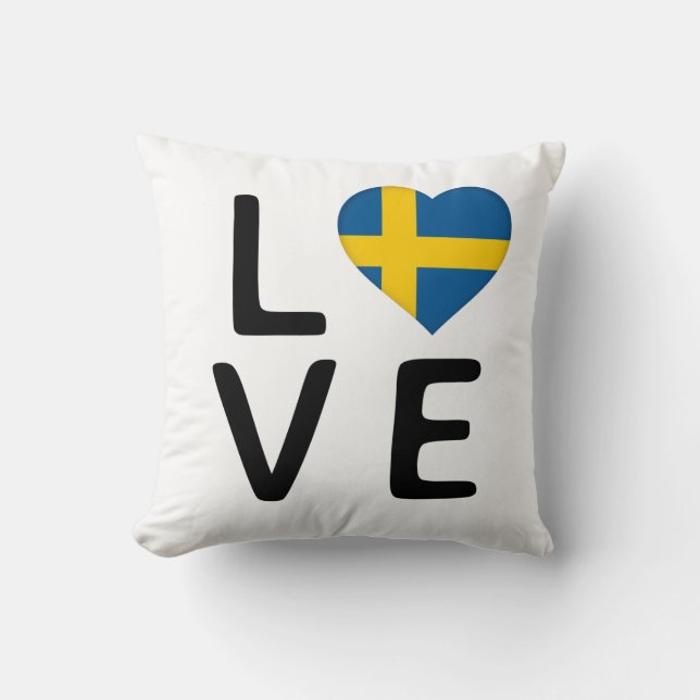 Liebe - Schwedenflagge Kissen (Vorderseite)