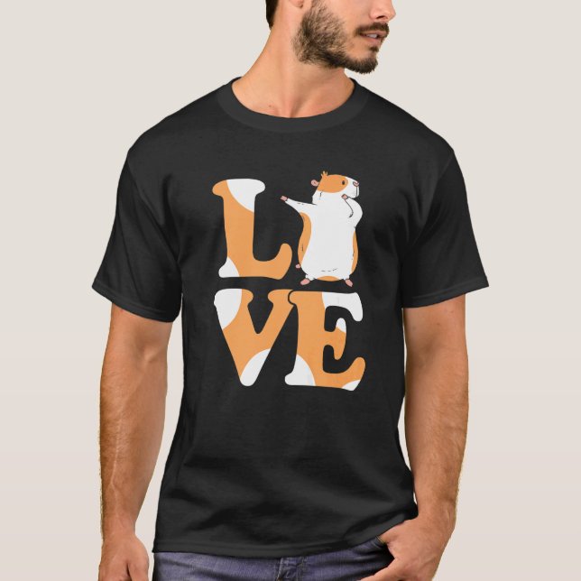 Liebe Schwein Grafische Guinea Schweinezüchter T-Shirt (Vorderseite)