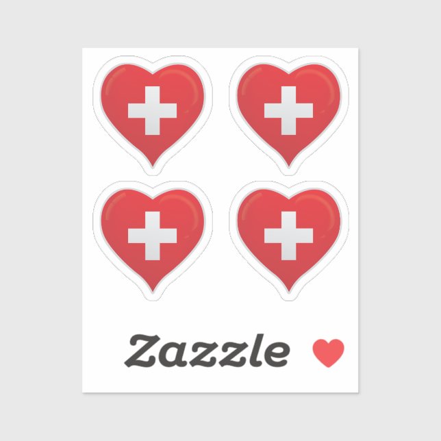 Liebe Schweiz: Herzensticker Aufkleber (Blatt)