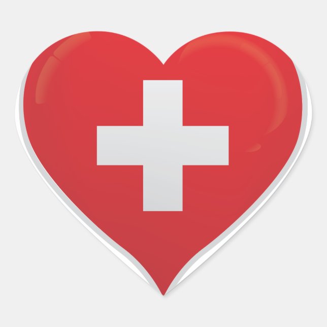 Liebe Schweiz: Herzensticker Herz-Aufkleber (Vorderseite)