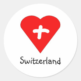 Liebe Schweiz - Schweizer Herzsticker Runder Aufkleber