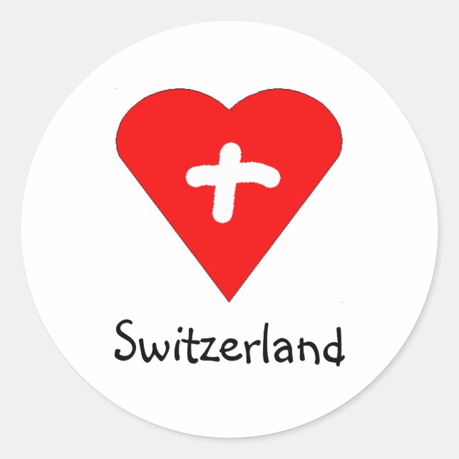 Liebe Schweiz - Schweizer Herzsticker Runder Aufkleber (Vorderseite)
