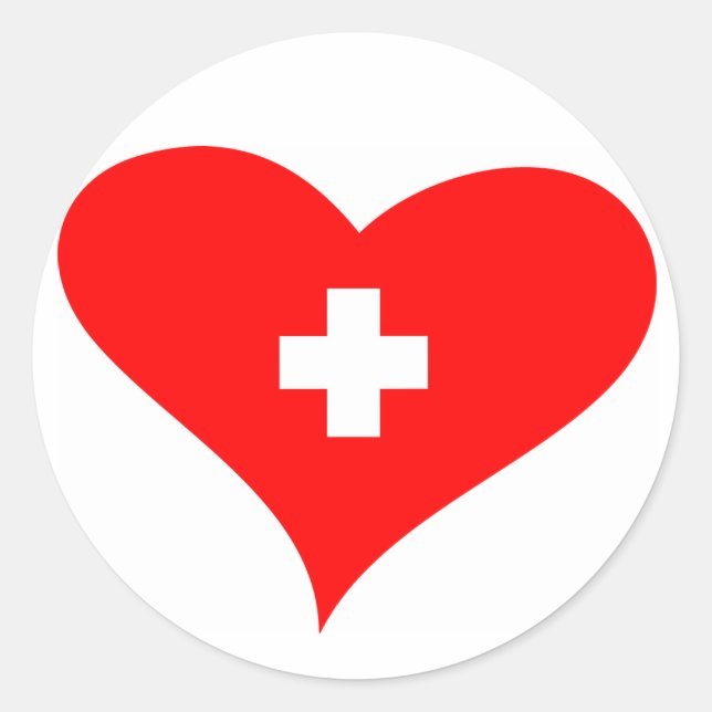 Liebe Schweiz - Schweizer Herzsticker Runder Aufkleber (Vorderseite)