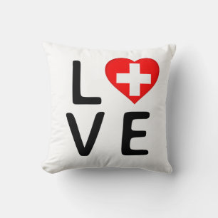 Liebe - Schweizer Flagge Kissen
