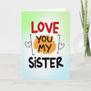 Liebe Schwester Grafik-Stil Karte