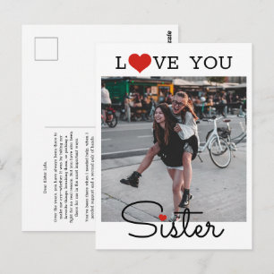 Liebe Schwester herzliche Nachricht Postkarte