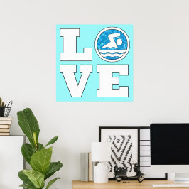 Liebe Schwimmen und Tauchen Anpassbar Poster