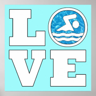 Liebe Schwimmen und Tauchen Anpassbar Poster
