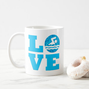 Liebe Schwimmen und Tauchen Baden oder Coach Kaffeetasse