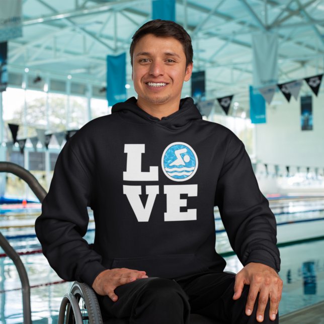 Liebe Schwimmen und Tauchen Baden und Coaches Hoodie (Von Creator hochgeladen)