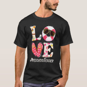 Liebe Schwimmschwimmen Flip Flops Preschool Lehrer T-Shirt