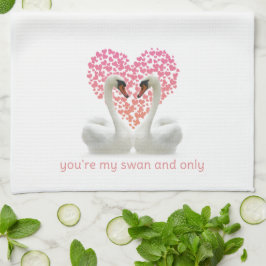 Liebe schwingt mit rosa Herzen Geschirrtuch