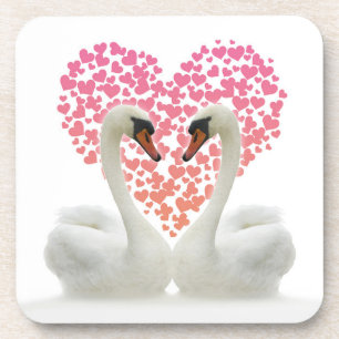 Liebe schwingt mit rosa Herzen Getränkeuntersetzer