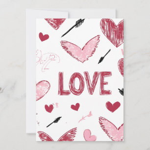 Liebe Scribble Happy Valentine's Typografy Zitat Feiertagskarte