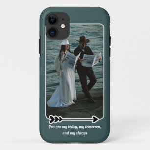 Liebe Script Couple Foto iPhone Case