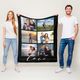 Liebe Script-FotoCollage Fleecedecke