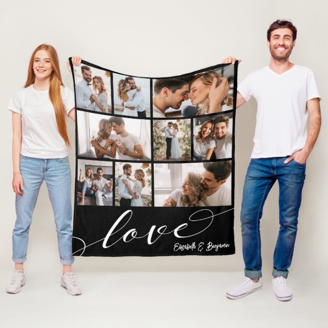 Liebe Script-FotoCollage Fleecedecke (Beispiel)