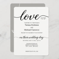 Liebe Script Gray Minimalistisch Christliche Hochz