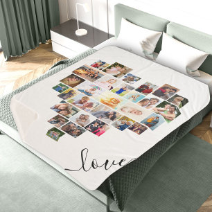 Liebe Script Heart Shaped Foto Collage Sherpadecke