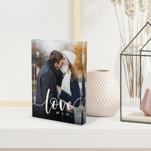 Liebe Script Overlay Paare Personalisiert Fotoblock