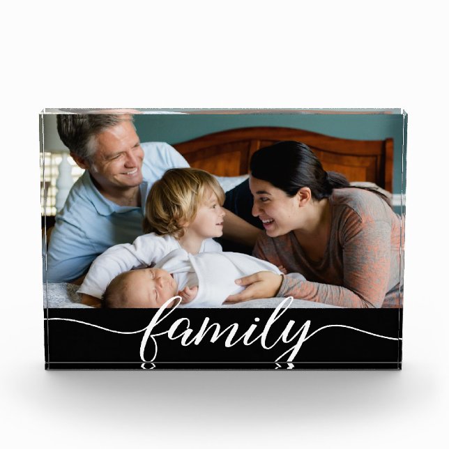 Liebe Script Personalisiert Family Foto (Vorderseite)