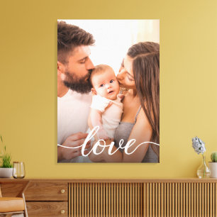 Liebe Script Personalisiert Family Foto Leinwanddruck